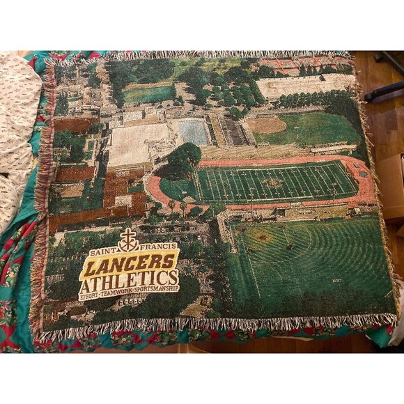 Saint Francis H.S. Lancers Fringed Woven Cotton Tapestry Throw Academia Sports